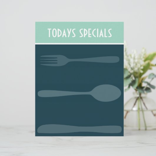 Sjabloon Blauw menu (Staand voorkant)