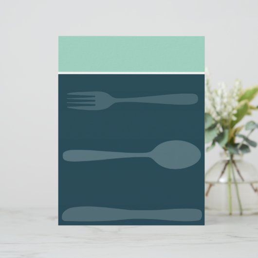 Sjabloon Blauw menu (Staand voorkant)