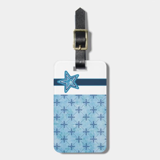 Sjabloon blauw Star-Bagagelabel Bagagelabel (Voorkant verticaal)