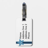 Sjabloon blauw Star-Bagagelabel Bagagelabel (Achterkant verticaal)