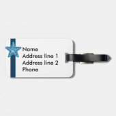 Sjabloon blauw Star-Bagagelabel Bagagelabel (Achterkant horizontaal)