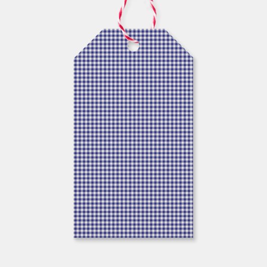 Sjabloon blauw-wit Gingham-HANG LABEL Cadeaulabel (Achterkant)