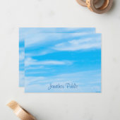 Sjabloon Blauwe hemel witte wolken met handschrift (Voorkant / Achterkant in situ)