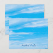 Sjabloon Blauwe hemel witte wolken met handschrift (Voorkant / Achterkant)