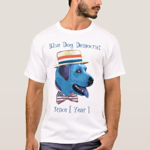  Sjabloon - Blauwe hond-democraat sinds T-shirt