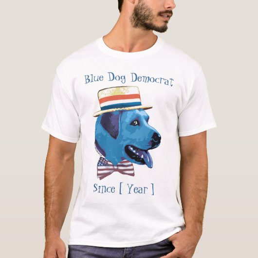 Sjabloon - Blauwe hond-democraat sinds T-shirt (Voorkant)