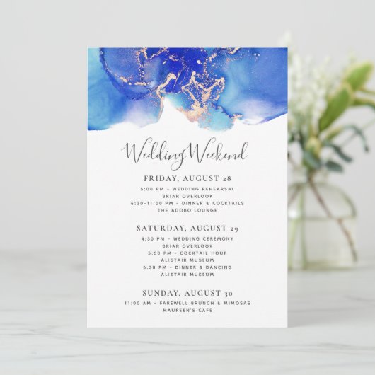 Sjabloon Blauwe Waterverf voor weduwenweek (Staand voorkant)