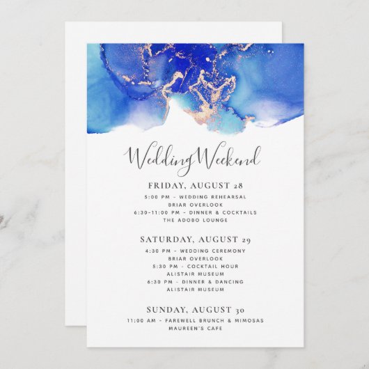 Sjabloon Blauwe Waterverf voor weduwenweek (Voorkant / Achterkant)