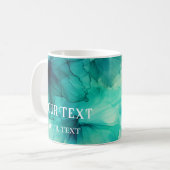 Sjabloon Blauwgroen Groene Waterverf Aangepaste Na Koffiemok (Voorkant links)