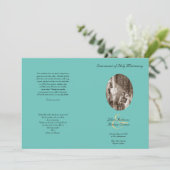 Sjabloon blauwgroen katholieke vouwweduwenprogramm kaart (Staand voorkant)