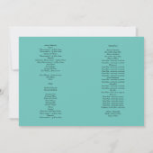 Sjabloon blauwgroen katholieke vouwweduwenprogramm kaart (Achterkant)