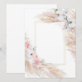 Sjabloon bloemen uitnodiging/ save the date kaart (Voorkant / Achterkant)