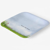 Sjabloon, Blue Sky en zomerbloemen, Papieren Bordje (Gebogen)