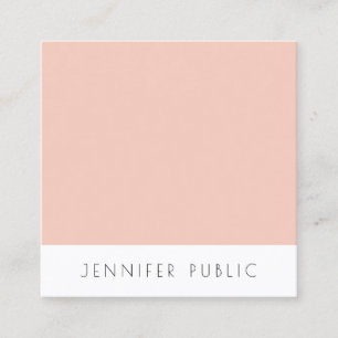 Sjabloon Blush Pink White Simple Elegant Vierkante Visitekaartje