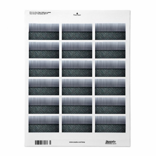 Sjabloon Bord met geborsteld metalen diamant Etiket (Full Sheet)