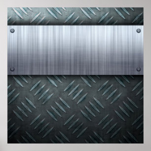 Sjabloon Bord met geborsteld metalen diamant Poster