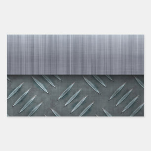 Sjabloon Bord met geborsteld metalen diamant Rechthoekige Sticker
