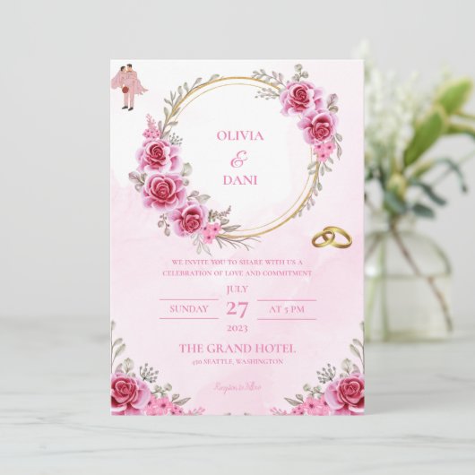 SJABLOON-BREEDINGINVITATIES ONLINE MET GRENS KAART (Staand voorkant)