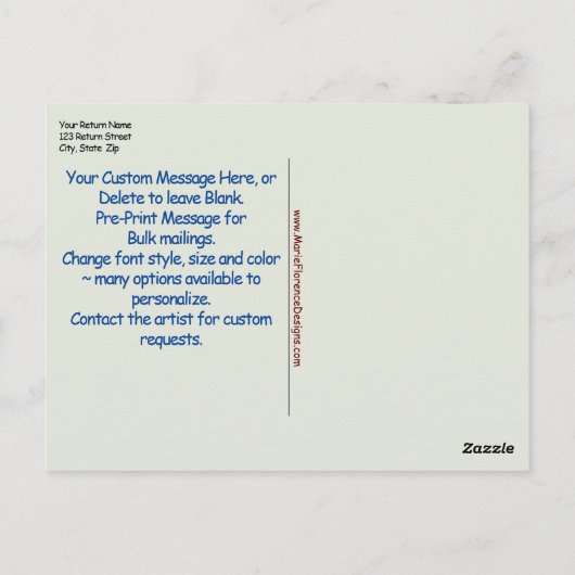 Sjabloon Briefkaart Oorspronkelijke kunstregenboog (Achterkant)