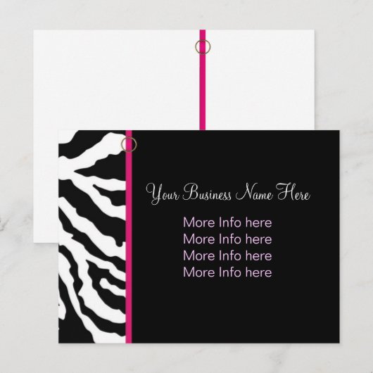 SJABLOON BRIEFKAART : Vet zebra afdrukken (Voorkant / Achterkant)