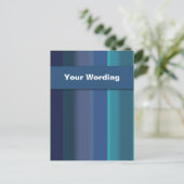 sjabloon briefkaarten - aanpasbare blauwe strepen (Staand voorkant)