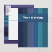 sjabloon briefkaarten - aanpasbare blauwe strepen (Voorkant / Achterkant)