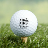 Sjabloon bruiloft gunst Mr. & Mrs. Naam Leuke Clas Golfballen (Insitu Shirt)