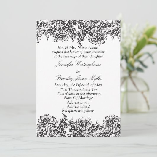 Sjabloon bruiloft kaart (Staand voorkant)