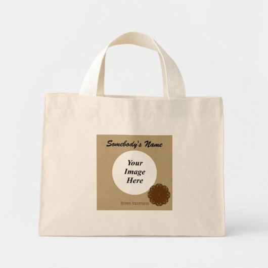 Sjabloon bruin-bladerlint door Kenneth Yoncich Mini Tote Bag (Voorkant)