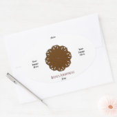 Sjabloon bruin-bladerlint door Kenneth Yoncich Ovale Sticker (Envelop)