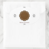 Sjabloon bruin-bladerlint door Kenneth Yoncich Ovale Sticker (Tas)
