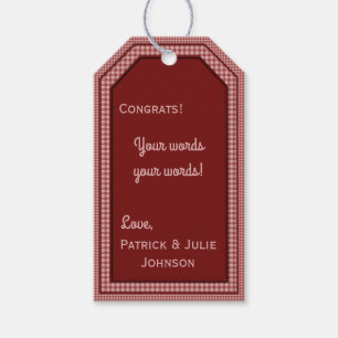 Sjabloon Burgundy Gingham-HANG/GIFT-LABEL Cadeaulabel