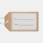 Sjabloon - Burlap-achtergrond Cadeaulabel (Achterkant Horizontaal)