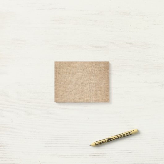 Sjabloon - Burlap-achtergrond Post-it® Notes (Op bureau)