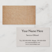 Sjabloon - Burlap-achtergrond Visitekaartje (Voorkant / Achterkant)
