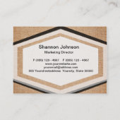 Sjabloon - Burlap-achtergrond Visitekaartje (Achterkant)