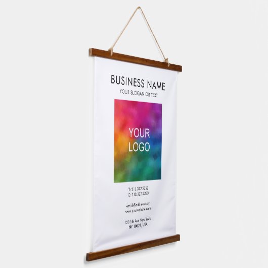  Sjabloon Business Company Logo Tekst Hangend Wandkleed (Gebogen)