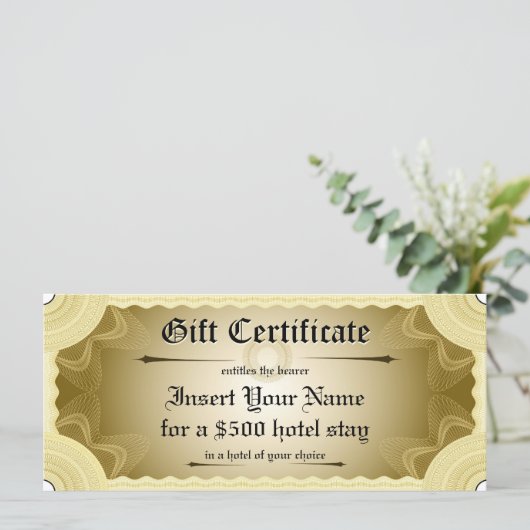 Sjabloon Cadeaubon (Staand voorkant)