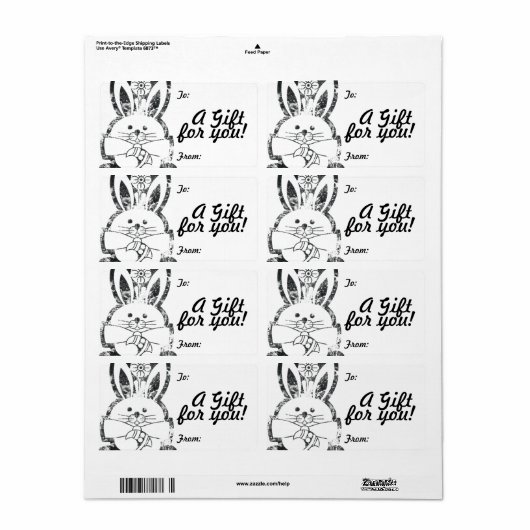 Sjabloon Cadeaulabel Label naar/van  (Full Sheet)