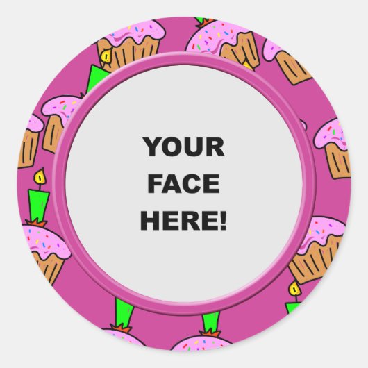 Sjabloon, Cake Border Ronde Sticker (Voorkant)