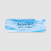 Sjabloon Calligrafie Script Name Blue Sky Clouds Naamplaatje (Voorkant)