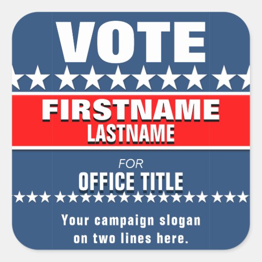 Sjabloon campagne vierkante sticker (Voorkant)