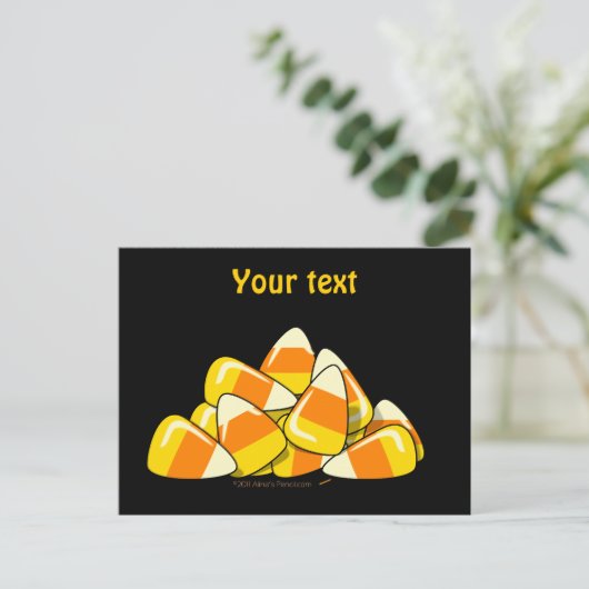 Sjabloon Candy Corn Halloween Briefkaart (Staand voorkant)
