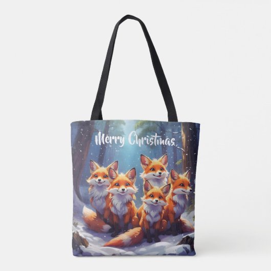 Sjabloon Canvas tas Schattigee vossen in een besne (Achterkant)