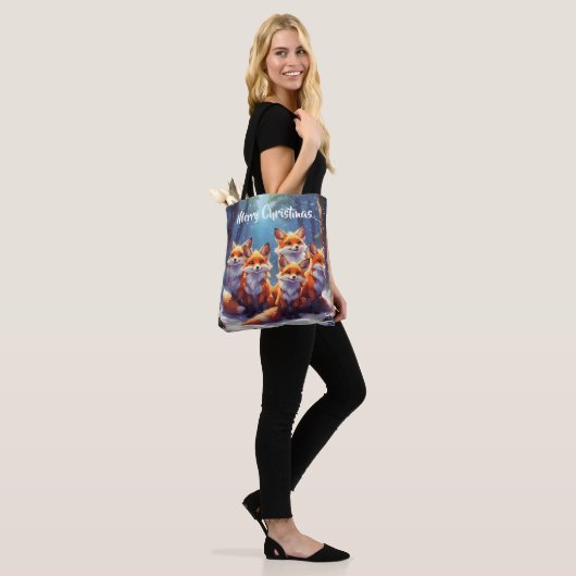 Sjabloon Canvas tas Schattigee vossen in een besne (Op model)