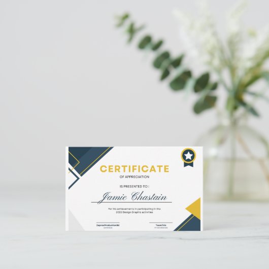Sjabloon certificaat (Staand voorkant)