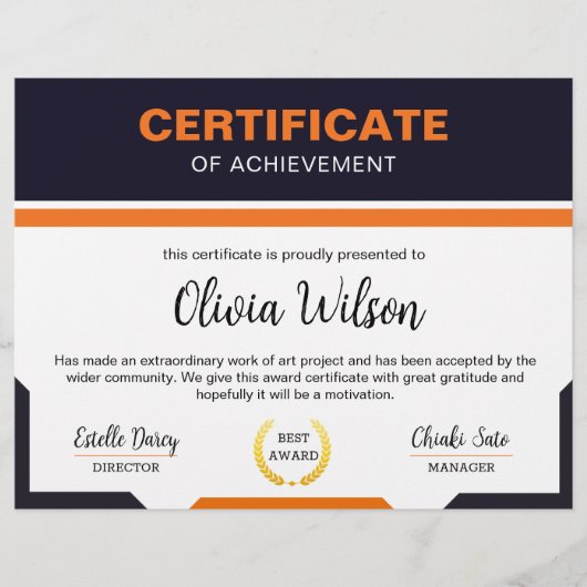 Sjabloon certificaat flyer (Voorkant)