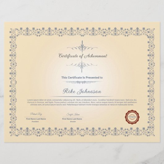 Sjabloon certificaat flyer (Voorkant)