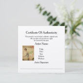 Sjabloon Certificaatauthenticiteit artistieke (Staand voorkant)