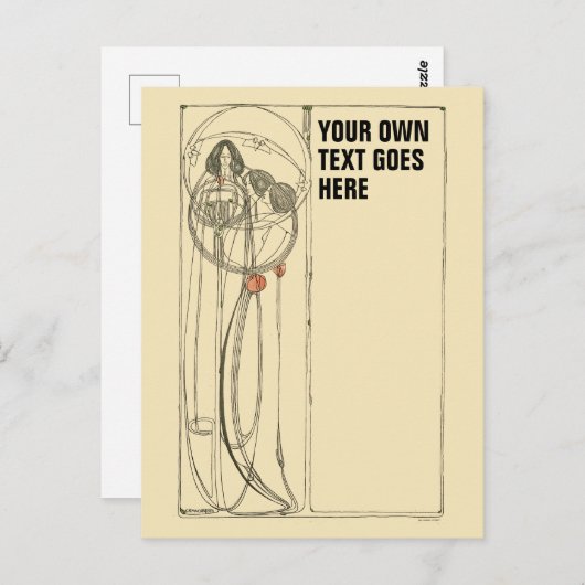  Sjabloon Charles Rennie Mackintosh Briefkaart (Voorkant / Achterkant)